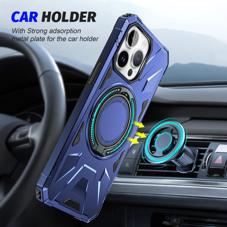 For iPhone 14 Pro Max MagSafe Magnetic Shockproof Phone Case with Ring Holder(Navy Blue) - iPhone 14 Pro Max Cases by PMC TechLife | Online Shopping South Africa | PMC TechLife