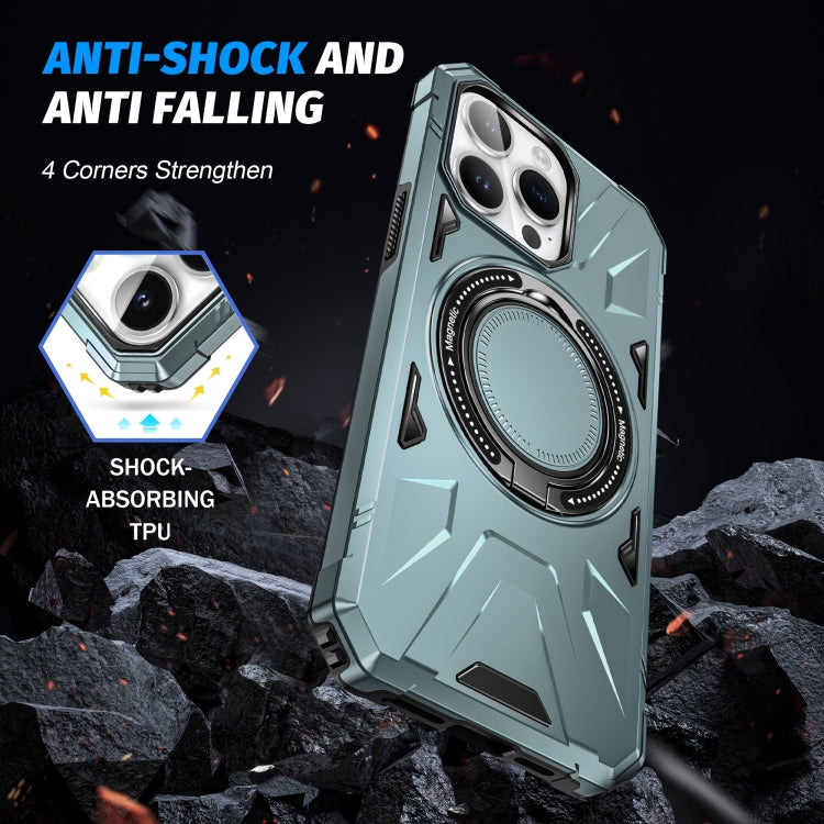 For iPhone 12/12 Pro MagSafe Magnetic Shockproof Phone Case with Ring Holder(Green) - iPhone 12 / 12 Pro Cases by PMC TechLife | Online Shopping South Africa | PMC TechLife