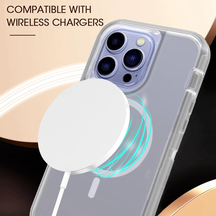 For iPhone 15 Plus Shockproof MagSafe Magnetic Phone Case(Transparent Grey) - iPhone 15 Plus Cases by PMC TechLife | Online Shopping South Africa | PMC TechLife