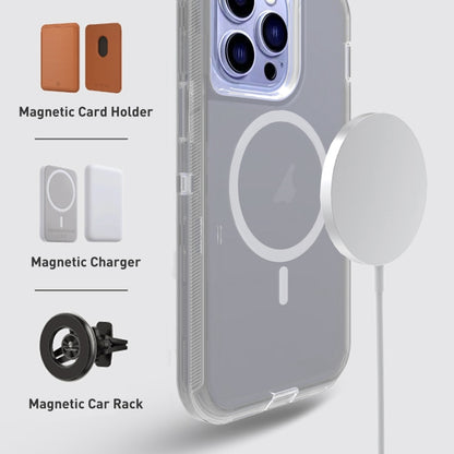 For iPhone 14 Pro Shockproof MagSafe Magnetic Phone Case(Transparent Grey) - iPhone 14 Pro Cases by PMC Jewellery | Online Shopping South Africa | PMC Jewellery