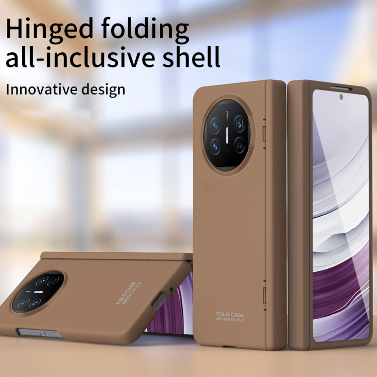For Huawei Mate X5 Extraordinary Series Hinged Folding Full Coverage Phone Case with Pen Slot & Stylus(Coffee) - Huawei Cases by PMC TechLife | Online Shopping South Africa | PMC TechLife | Buy Now Pay Later Mobicred