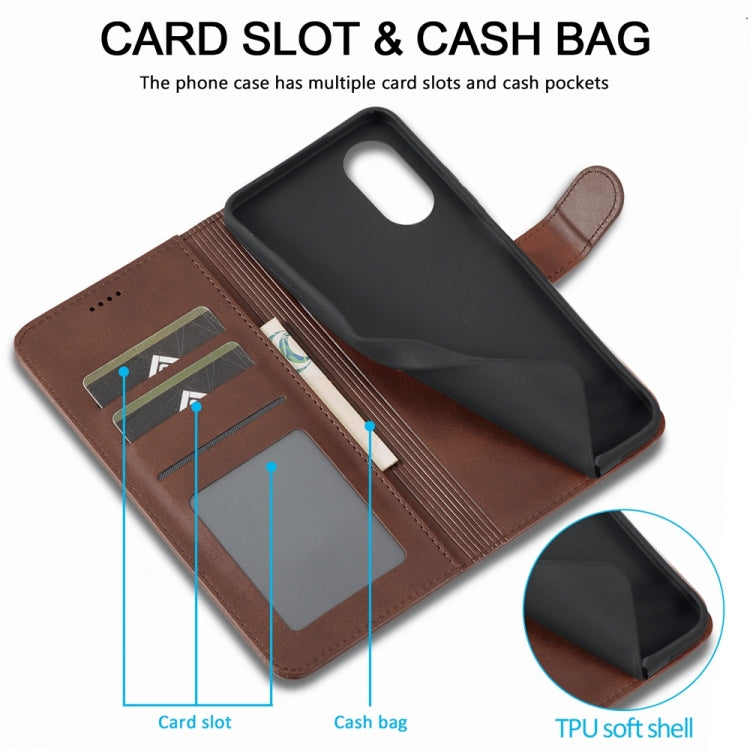 For OPPO Reno8 T 4G LC.IMEEKE Calf Texture Horizontal Flip Leather Case(Brown) - OPPO Cases by LC.IMEEKE | Online Shopping South Africa | PMC Jewellery | Buy Now Pay Later Mobicred