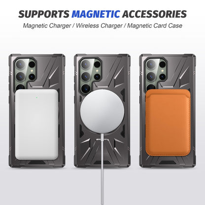 For Samsung Galaxy S23 5G MagSafe Magnetic Shockproof Phone Case with Ring Holder(Dark Grey) - Galaxy S23 5G Cases by PMC Jewellery | Online Shopping South Africa | PMC Jewellery