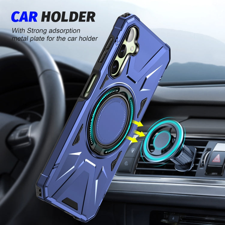 For Samsung Galaxy A14 4G/5G MagSafe Magnetic Shockproof Phone Case with Ring Holder(Navy Blue) - Galaxy Phone Cases by PMC Jewellery | Online Shopping South Africa | PMC Jewellery