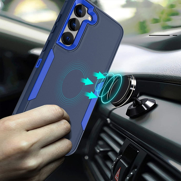 For Samsung Galaxy S25 / S24 5G Magnetic 2 in 1 PC Hybrid TPU Phone Case(Blue+Blue Green) - Galaxy S24 5G Cases by PMC Jewellery | Online Shopping South Africa | PMC Jewellery | Buy Now Pay Later Mobicred