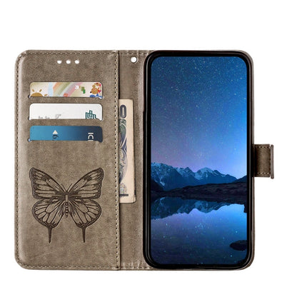 For Huawei Pura 70 Embossed Butterfly Leather Phone Case(Grey) - Huawei Cases by PMC Jewellery | Online Shopping South Africa | PMC Jewellery | Buy Now Pay Later Mobicred