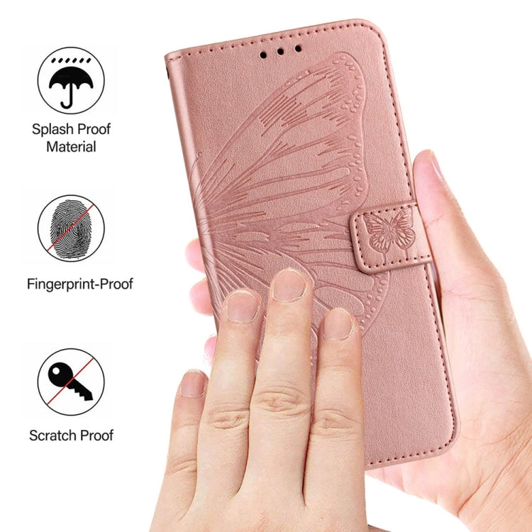 For Huawei Pura 70 Pro Embossed Butterfly Leather Phone Case(Rose Gold) - Huawei Cases by PMC Jewellery | Online Shopping South Africa | PMC Jewellery | Buy Now Pay Later Mobicred