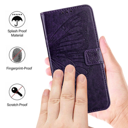 For Huawei Pura 70 Pro Embossed Butterfly Leather Phone Case(Dark Purple) - Huawei Cases by PMC Jewellery | Online Shopping South Africa | PMC Jewellery | Buy Now Pay Later Mobicred