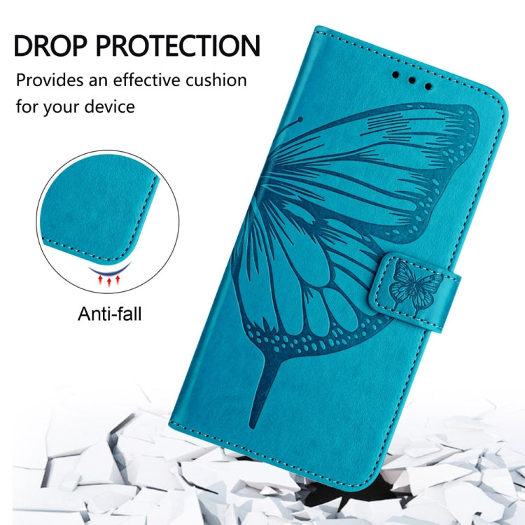 For Honor Magic6 Pro 5G Global Embossed Butterfly Leather Phone Case(Blue) - Honor Cases by PMC Jewellery | Online Shopping South Africa | PMC Jewellery | Buy Now Pay Later Mobicred