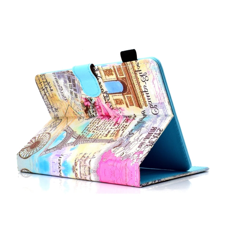 For 10 inch Universal Colored Drawing Stitching Leather Tablet Case(Romantic Paris) - 10 - 11 inch by PMC TechLife | Online Shopping South Africa | PMC TechLife | Buy Now Pay Later Mobicred