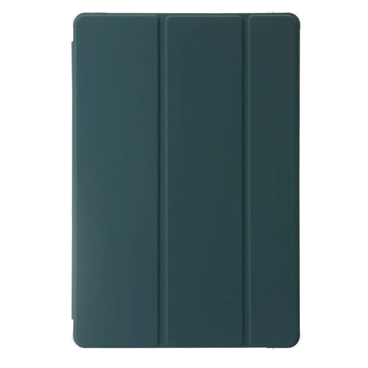 For Samsung Galaxy Tab S9+ 3-Fold Clear Acrylic Leather Tablet Case(Deep Green) - Galaxy Tab S9+ Cases by PMC Jewellery | Online Shopping South Africa | PMC Jewellery | Buy Now Pay Later Mobicred