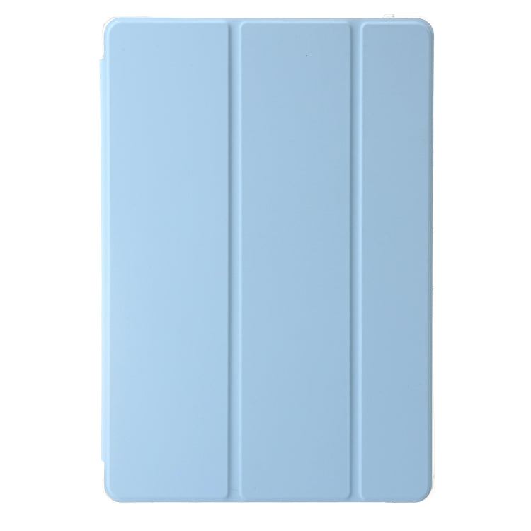 For Samsung Galaxy Tab S9 Ultra/S8 Ultra 3-Fold Clear Acrylic Leather Tablet Case(Ice Blue) - Galaxy Tab S9 Ultra Cases by PMC Jewellery | Online Shopping South Africa | PMC Jewellery