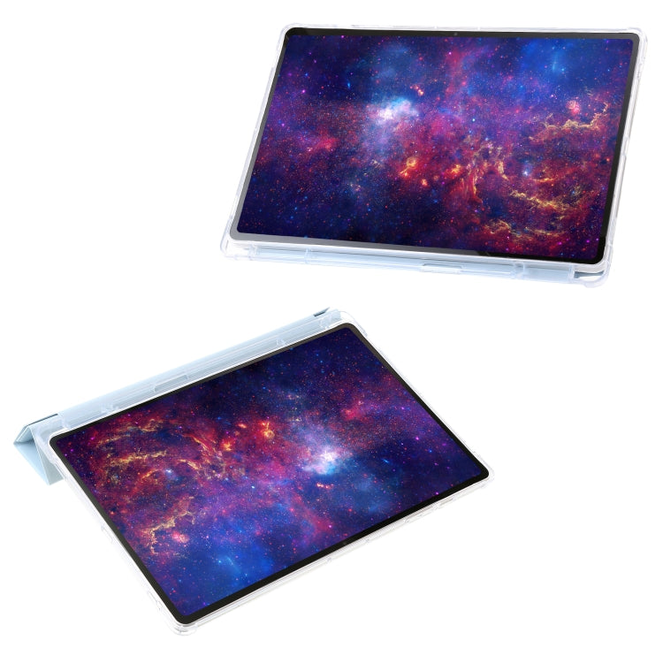 For Samsung Galaxy Tab S9 Clear Acrylic Deformation Leather Tablet Case(Ice Blue) - free shipping - PMC Jewellery - Order now!