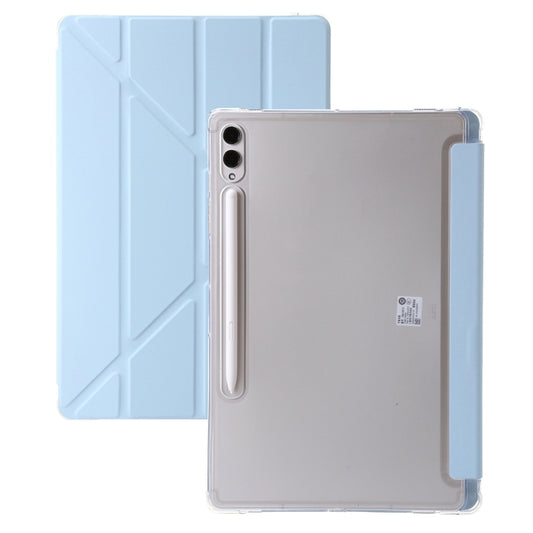 For Samsung Galaxy Tab S9 FE Clear Acrylic Deformation Leather Tablet Case(Ice Blue) - Galaxy Tab S9 FE by PMC Jewellery | Online Shopping South Africa | PMC Jewellery