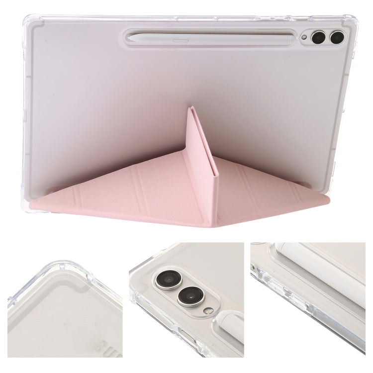 For Samsung Galaxy Tab S9 FE+ Clear Acrylic Deformation Leather Tablet Case(Pink) - Galaxy Tab S9 FE+ by PMC TechLife | Online Shopping South Africa | PMC TechLife