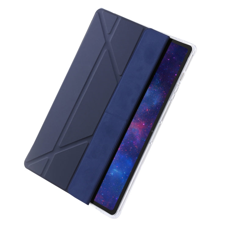 For Samsung Galaxy Tab S9 FE+ Clear Acrylic Deformation Leather Tablet Case(Dark Blue) - Galaxy Tab S9 FE+ by PMC Jewellery | Online Shopping South Africa | PMC Jewellery | Buy Now Pay Later Mobicred