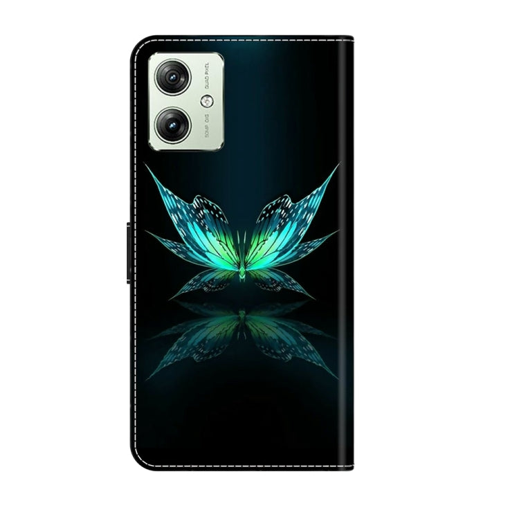 For Motorola Moto G54 Crystal 3D Shockproof Protective Leather Phone Case(Reflection Dutterfly) - Motorola Cases by PMC TechLife | Online Shopping South Africa | PMC TechLife | Buy Now Pay Later Mobicred