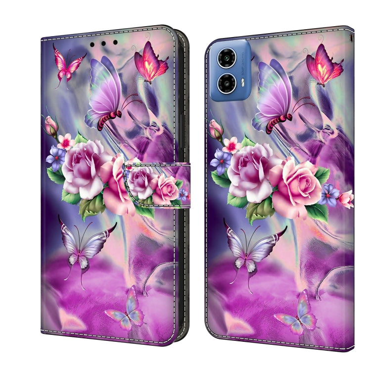 For Motorola Moto G24 Power Crystal 3D Shockproof Protective Leather Phone Case(Butterfly) - Motorola Cases by PMC TechLife | Online Shopping South Africa | PMC TechLife | Buy Now Pay Later Mobicred