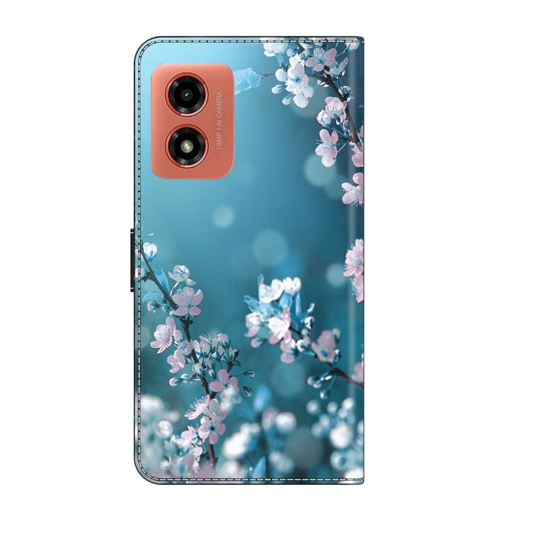 For Motorola Moto G04 Crystal 3D Shockproof Protective Leather Phone Case(Plum Flower) - Motorola Cases by PMC TechLife | Online Shopping South Africa | PMC TechLife | Buy Now Pay Later Mobicred