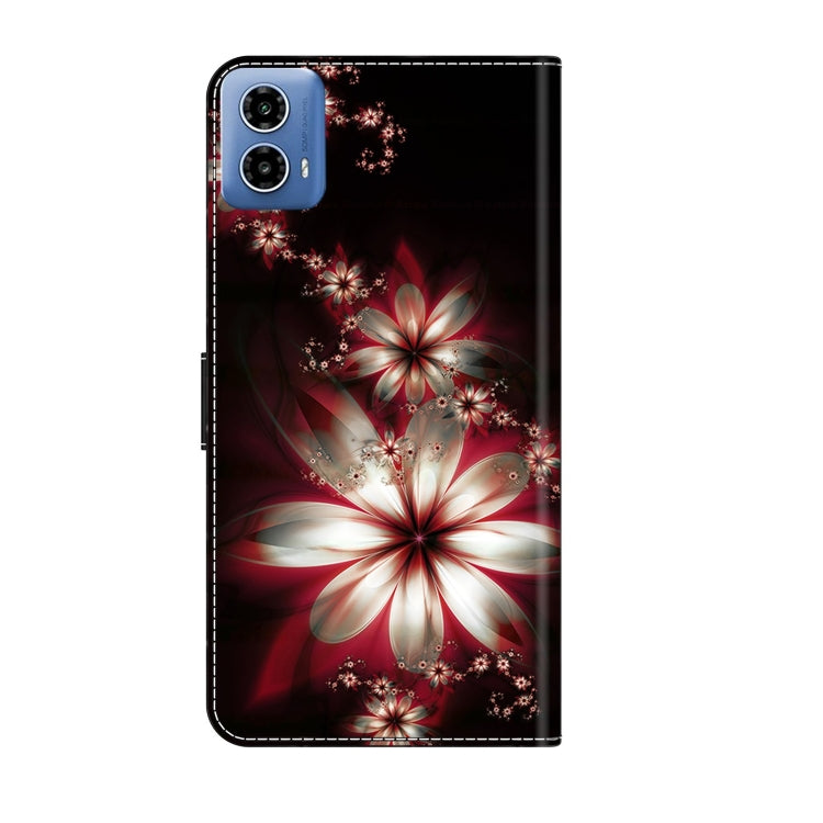 For Motorola Moto G34 Crystal 3D Shockproof Protective Leather Phone Case(Fantastic Flower) - Motorola Cases by PMC TechLife | Online Shopping South Africa | PMC TechLife | Buy Now Pay Later Mobicred