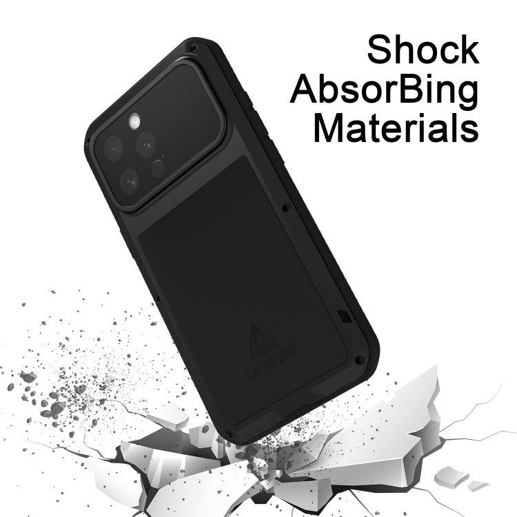 For iPhone 16 Pro Max LOVE MEI Metal Shockproof Life Waterproof Dustproof Phone Case(Silver) - iPhone 16 Pro Max Tempered Glass by LOVE MEI | Online Shopping South Africa | PMC Jewellery | Buy Now Pay Later Mobicred