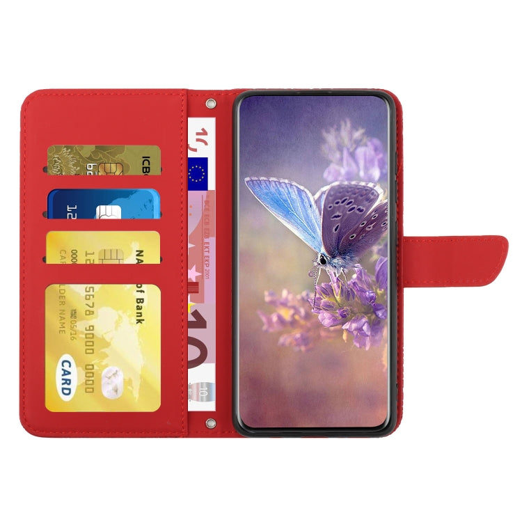 For Google Pixel 9 Skin Feel Butterfly Embossed Flip Leather Phone Case(Red) - Google Cases by PMC Jewellery | Online Shopping South Africa | PMC Jewellery | Buy Now Pay Later Mobicred