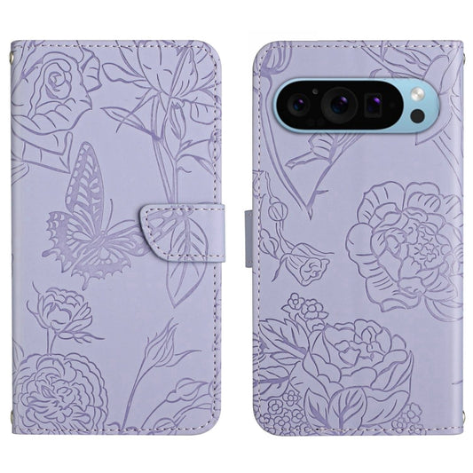 For Google Pixel 9 Pro Skin Feel Butterfly Embossed Flip Leather Phone Case(Purple) - Google Cases by PMC Jewellery | Online Shopping South Africa | PMC Jewellery | Buy Now Pay Later Mobicred