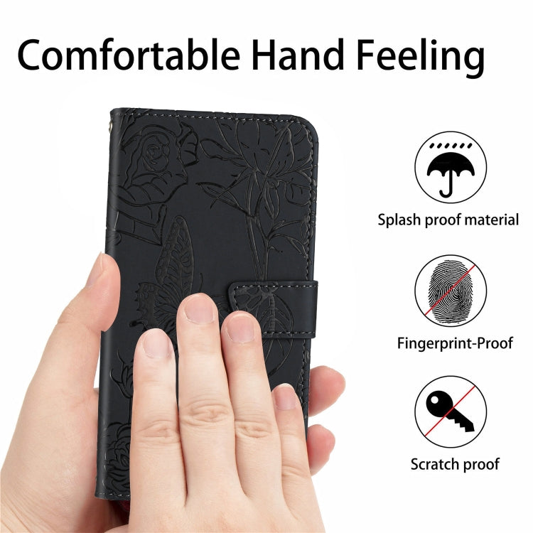 For Google Pixel 9 Pro Skin Feel Butterfly Embossed Flip Leather Phone Case(Black) - Google Cases by PMC TechLife | Online Shopping South Africa | PMC TechLife | Buy Now Pay Later Mobicred
