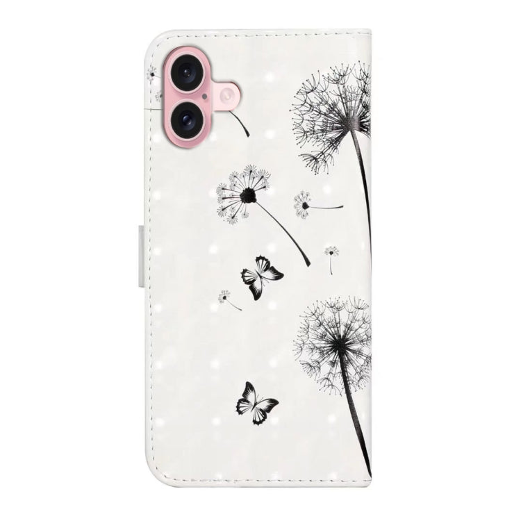 For iPhone 16 Plus Oil Embossed 3D Drawing Leather Phone Case(Couple Dandelion) - free shipping - PMC TechLife - Order now!