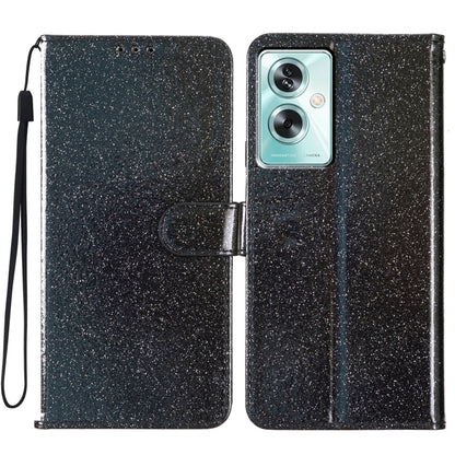 For OPPO A79 5G / A2 5G Glitter Powder Flip Leather Phone Case(Black) - OPPO Cases by PMC Jewellery | Online Shopping South Africa | PMC Jewellery | Buy Now Pay Later Mobicred