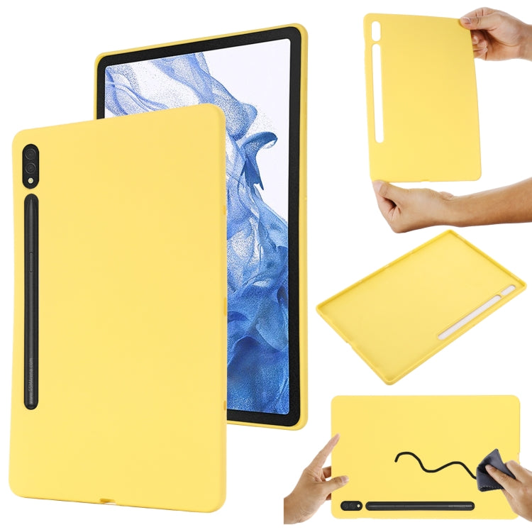 For Samsung Galaxy Tab S9 Ultra / S10 Ultra Pure Color Liquid Silicone Shockproof Tablet Case(Yellow) - Galaxy Tab S9 Ultra Cases by PMC Jewellery | Online Shopping South Africa | PMC Jewellery | Buy Now Pay Later Mobicred