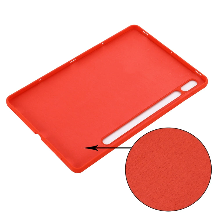 For Samsung Galaxy Tab S9 FE Pure Color Liquid Silicone Shockproof Tablet Case(Red) - Galaxy Tab S9 FE by PMC Jewellery | Online Shopping South Africa | PMC Jewellery | Buy Now Pay Later Mobicred