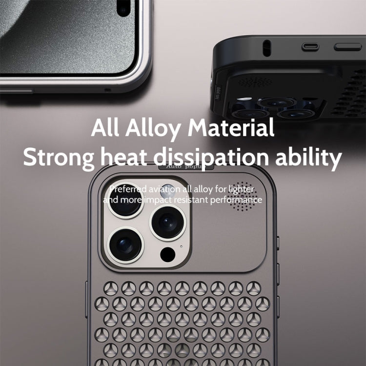 For iPhone 14 Pro Max R-JUST RJ58 Aromatherapy Metal Cooling Phone Case(Silver) - iPhone 14 Pro Max Cases by R-JUST | Online Shopping South Africa | PMC Jewellery