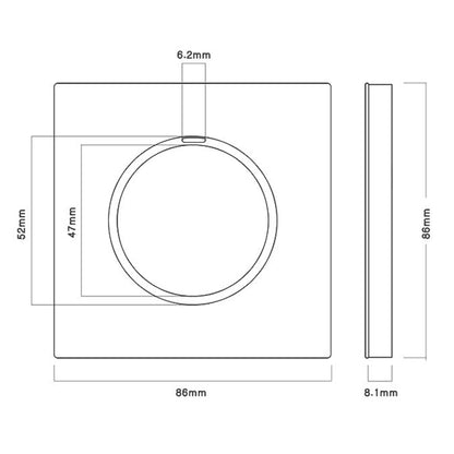 86mm Gray Aluminum Wire Drawing LED Switch Panel, Style:Two Open Dual Control - Switch by PMC Jewellery | Online Shopping South Africa | PMC Jewellery | Buy Now Pay Later Mobicred