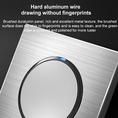 86mm Gray Aluminum Wire Drawing LED Switch Panel, Style:Two Open Dual Control - Switch by PMC Jewellery | Online Shopping South Africa | PMC Jewellery | Buy Now Pay Later Mobicred