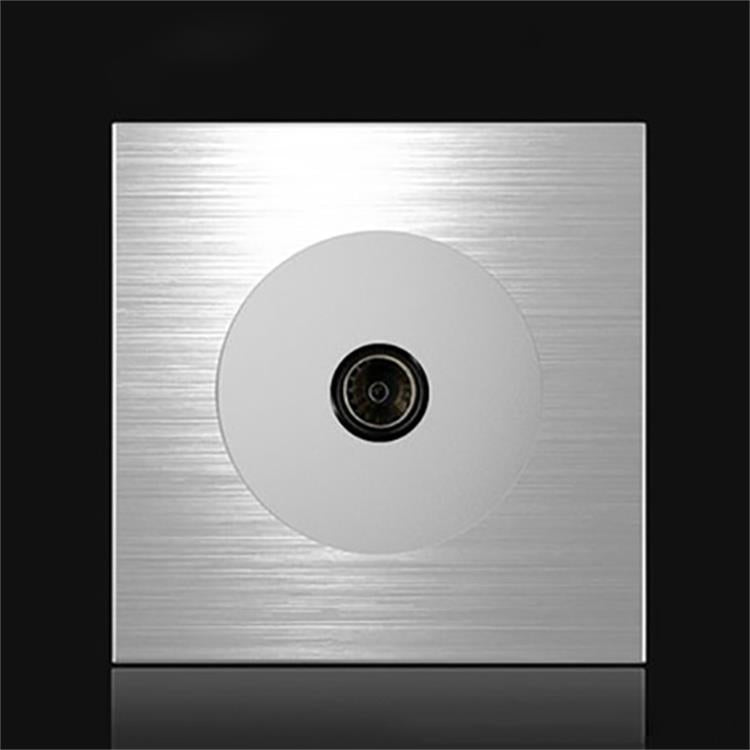 86mm Gray Aluminum Wire Drawing LED Switch Panel, Style:TV Socket - Switch by PMC TechLife | Online Shopping South Africa | PMC TechLife | Buy Now Pay Later Mobicred