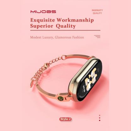 For Xiaomi Mi Band 8 Mijobs Ruyi Beauty Bracelet Watch Band(Rose Gold Red) - Watch Bands by MIJOBS | Online Shopping South Africa | PMC Jewellery