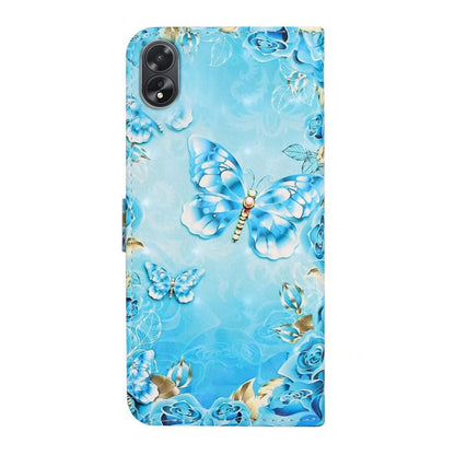 For OPPO A58 Oil Embossed 3D Drawing Leather Phone Case(Blue Butterflies) - OPPO Cases by PMC Jewellery | Online Shopping South Africa | PMC Jewellery