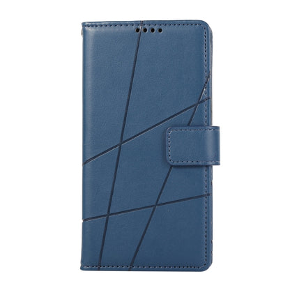 For Realme 12 5G PU Genuine Leather Texture Embossed Line Phone Case(Blue) - Realme Cases by PMC Jewellery | Online Shopping South Africa | PMC Jewellery | Buy Now Pay Later Mobicred