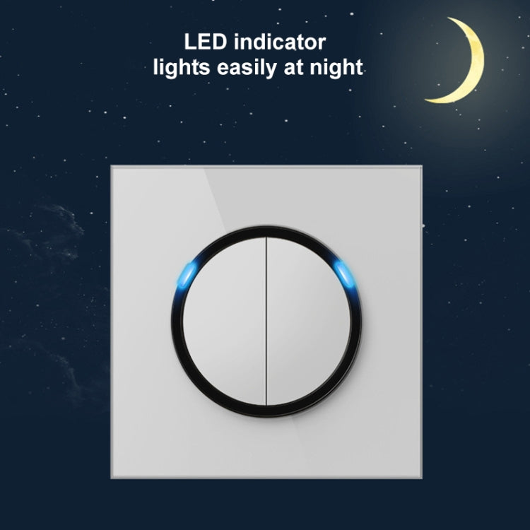 86mm Round LED Tempered Glass Switch Panel, White Round Glass, Style:Four Billing Control - Switch by PMC Jewellery | Online Shopping South Africa | PMC Jewellery | Buy Now Pay Later Mobicred