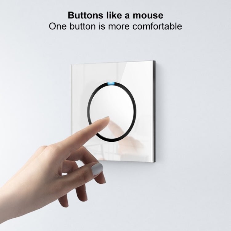 86mm Round LED Tempered Glass Switch Panel, White Round Glass, Style:Dual Computer Socket - free shipping - PMC Jewellery - Order now!