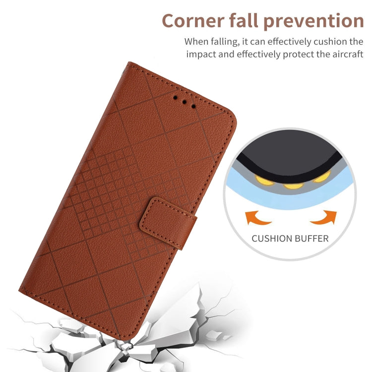 For Google Pixel 9 Rhombic Grid Texture Leather Phone Case(Brown) - Google Cases by PMC Jewellery | Online Shopping South Africa | PMC Jewellery | Buy Now Pay Later Mobicred