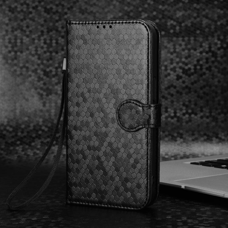 For vivo S18 5G / V30 5G Honeycomb Dot Texture Leather Phone Case(Black) - S18 Cases by PMC TechLife | Online Shopping South Africa | PMC TechLife | Buy Now Pay Later Mobicred