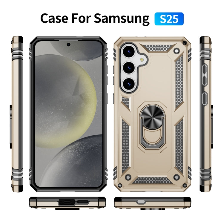 For Samsung Galaxy S25 5G Shockproof TPU + PC Phone Case(Gold) - Galaxy S25 5G Cases by PMC Jewellery | Online Shopping South Africa | PMC Jewellery | Buy Now Pay Later Mobicred