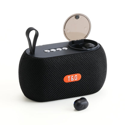 T&G TG810 2 in 1 Portable Outdoor Speaker + Mini Wireless Bluetooth Earphone(Black) - Mini Speaker by T&G | Online Shopping South Africa | PMC Jewellery | Buy Now Pay Later Mobicred