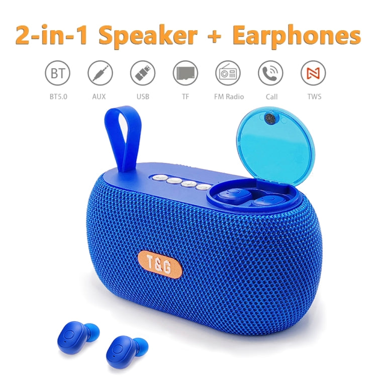 T&G TG810 2 in 1 Portable Outdoor Speaker + Mini Wireless Bluetooth Earphone(Grey) - Mini Speaker by T&G | Online Shopping South Africa | PMC Jewellery | Buy Now Pay Later Mobicred