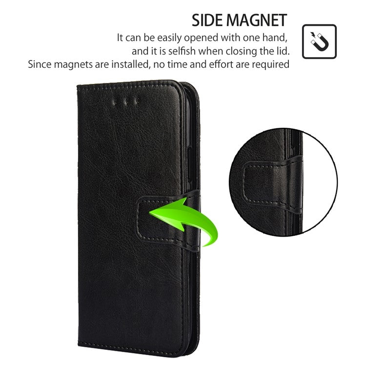 For Motorola Edge 5G 2024 Crystal Texture Leather Phone Case(Black) - Motorola Cases by PMC Jewellery | Online Shopping South Africa | PMC Jewellery | Buy Now Pay Later Mobicred
