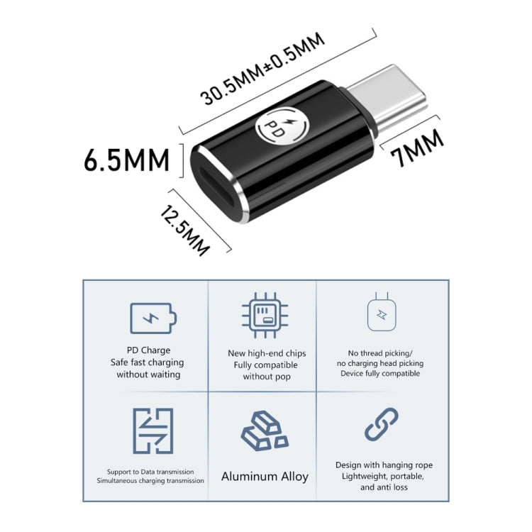 PD27W USB-C / Type-C to 8 Pin Adapter(Gray) - Converter & Adapter by PMC Jewellery | Online Shopping South Africa | PMC Jewellery | Buy Now Pay Later Mobicred