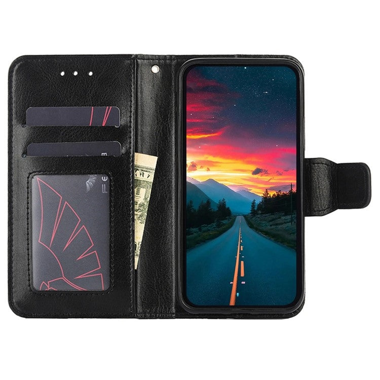 For Honor Magic6 Pro Crystal Texture Leather Phone Case(Black) - Honor Cases by PMC Jewellery | Online Shopping South Africa | PMC Jewellery | Buy Now Pay Later Mobicred