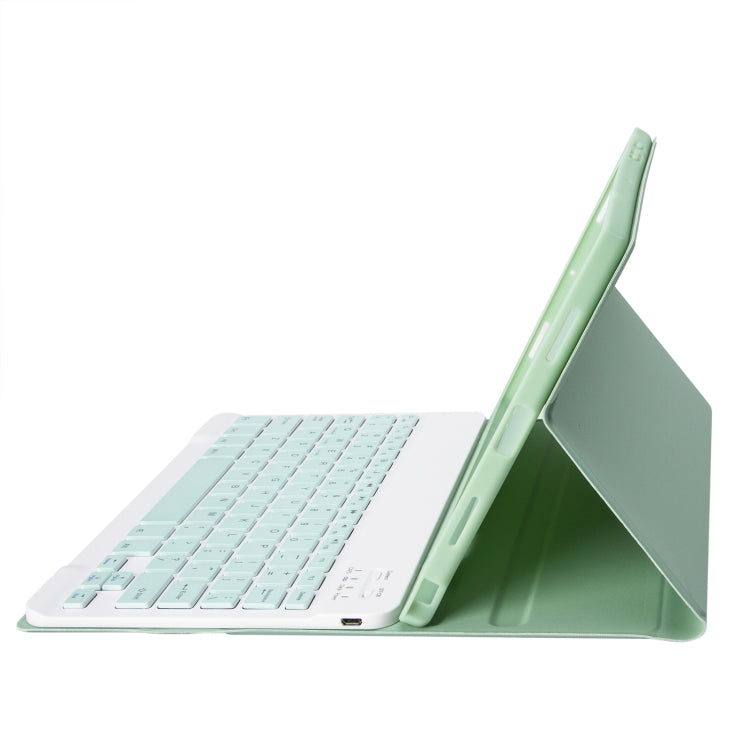 For Samsung Galaxy Tab A9+ X210/X215/X215 A09B Candy Color TPU Bluetooth Keyboard Leather Tablet Case with Pen Holder(Light Green) - Samsung Keyboard by PMC TechLife | Online Shopping South Africa | PMC TechLife